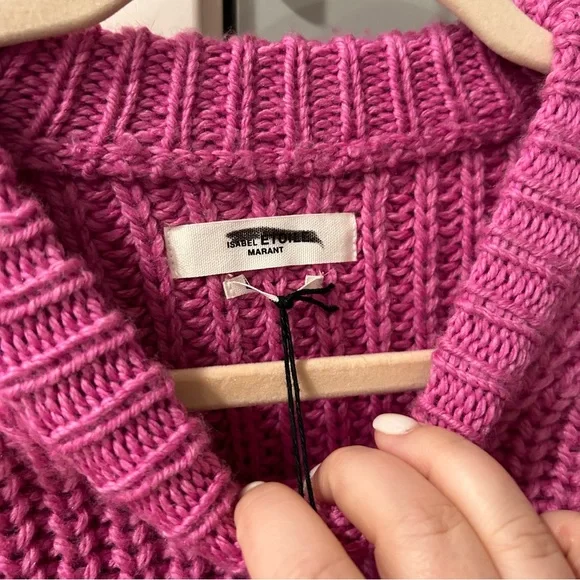 NWT Isabel Marant Pleane Pink Woven Sweater - Picture 8 of 8